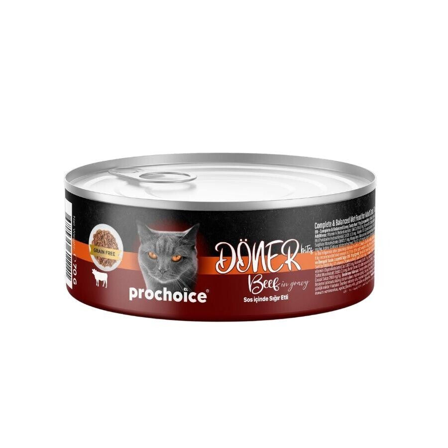 Prochoice Döner Bites Sos İçinde Sığır Etli Yetişkin Kedi Konservesi 70 GR | SRC: Barcode: 8681465611141
